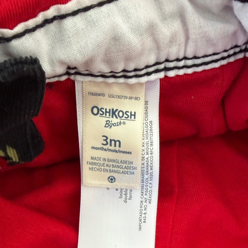 OshKosh B'gosh Black with Red Floral Kids Overalls - Picture 2 of 2